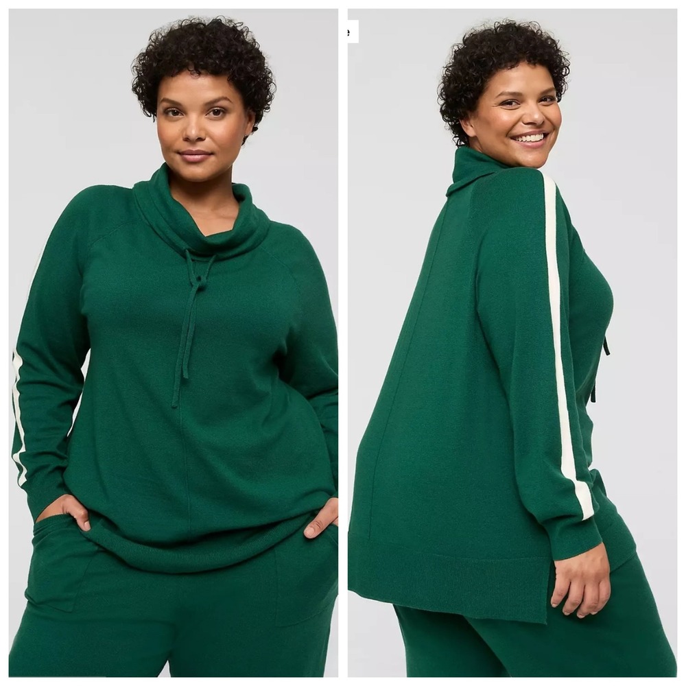 LIVL LIVI for Lane Bryant Green Cowl Neck Tunic Sweater Plus Size 22 24
